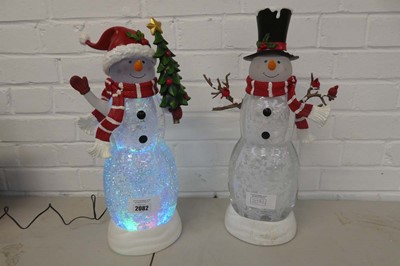Lot 2 unboxed light up snowmen (only 1 European...
