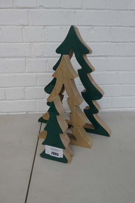 Lot Unboxed graduated set of 3 nesting wood...