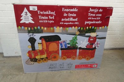 Lot Boxed 3 piece outdoor LED twinkling train set