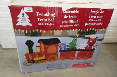 Lot Boxed 3 piece outdoor LED twinkling train set