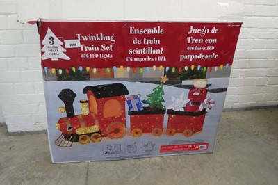 Lot Boxed 3 piece outdoor LED twinkling train set