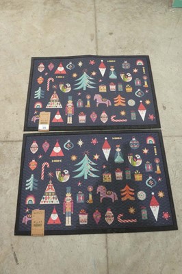 Lot Pair of Eco Trend 90cm x 60cm Christmas themed...
