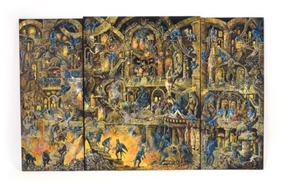 Lot 56 - David Barber (contemporary), A triptych study...