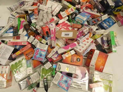 Lot 2422 - Quantity of mixed vape liquid flavours / salts...
