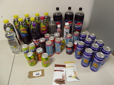 Lot 3566 - An assortment of drinks, includes- Lipton,...