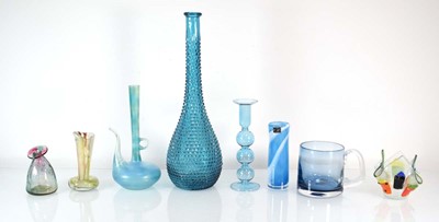 Lot 65 - A group of glass including an Empoli 'Genie'...