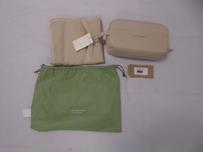 Lot 3632 - Kapten & Son diaper bag set in stone with dust...