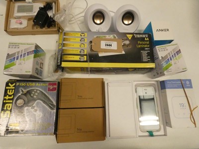 Lot 2444 - Mixed electricals; Hive Thermostat, laminator,...