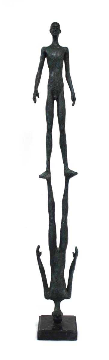 Lot 160 - A green-patinated bronze sculpture modelled as...