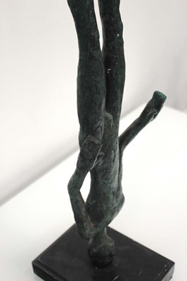 Lot 160 - A green-patinated bronze sculpture modelled as...