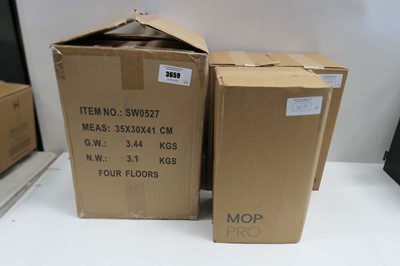 Lot 3659 - x3 Pro mops and x1 four floors storage tower