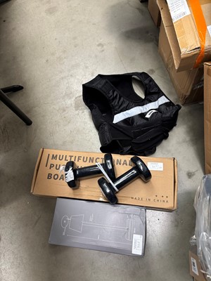 Lot 3669 - Selection of workout equipment to include...
