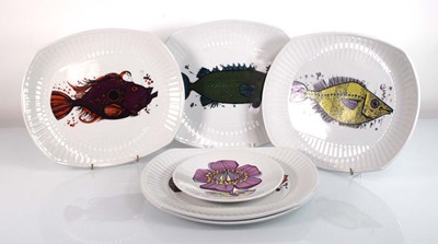 Lot 120 - A group of five 'Aquarius' Fish Series plates...