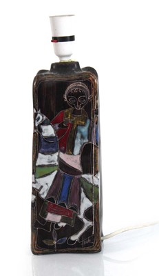 Lot 122 - An Italian pottery table lamp base decorated...