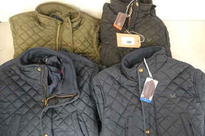 Lot 1102 - x4 mens Crew Clothing Company quilted coats -...