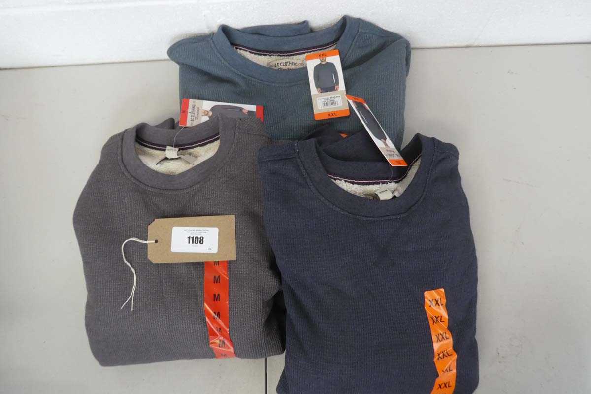 Lot 1108 - Approx. 10 mens fleece lined jumpers by BC...