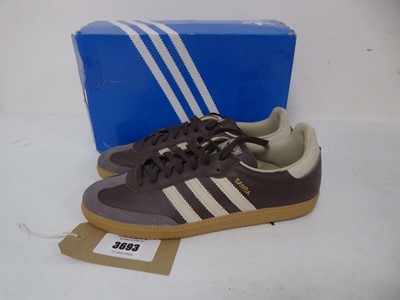 Lot 3693 - Adidas samba OG trainers in brown size UK9.5 -...