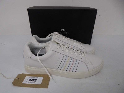 Lot 3705 - Paul Smith rex white embroidered leather...