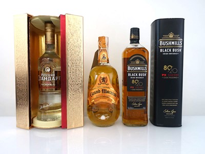 Lot 173 - 3 bottles, 1x Bushmills Black Bush Px Sherry...