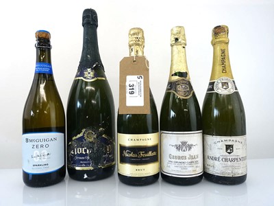 Lot 319 - 5 bottles, 1x Nicolas Feuillatte Brut...