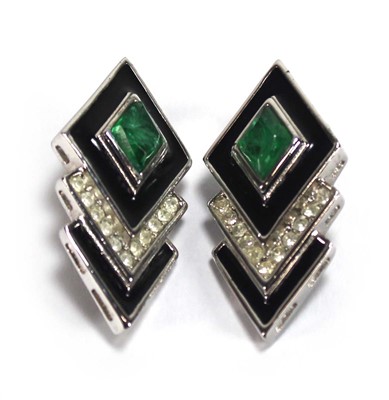 Lot 502 - A pair of silver coloured Christian Dior ear...