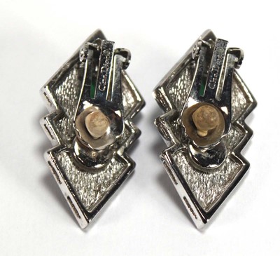 Lot 502 - A pair of silver coloured Christian Dior ear...