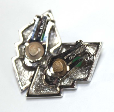 Lot 502 - A pair of silver coloured Christian Dior ear...