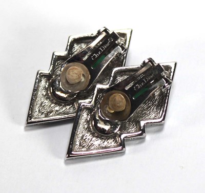 Lot 502 - A pair of silver coloured Christian Dior ear...