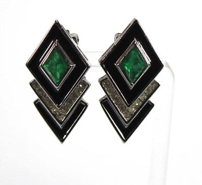 Lot 502 - A pair of silver coloured Christian Dior ear...