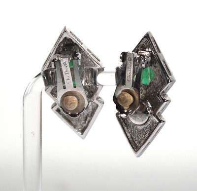 Lot 502 - A pair of silver coloured Christian Dior ear...