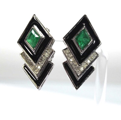 Lot 502 - A pair of silver coloured Christian Dior ear...