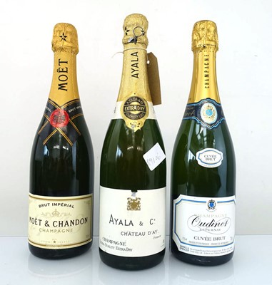 Lot 323 - 3 bottles of Champagne, 1x M&S Oudinot Cuvee...