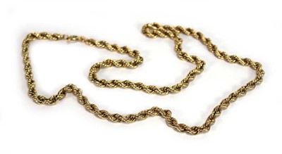 Lot 516 - An 18ct yellow gold ropetwist necklace, l....
