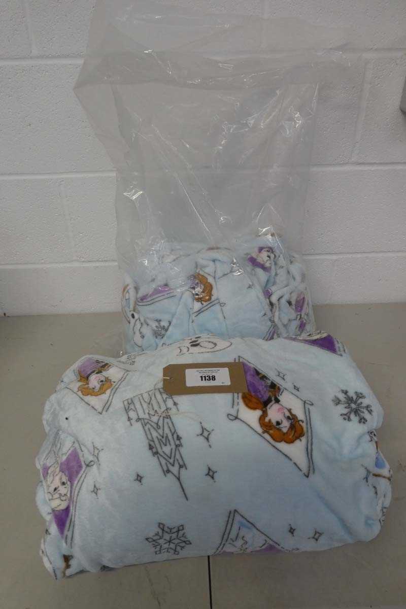 Lot 1138 - A bag containing x2 Frozen 2 oversized throws.