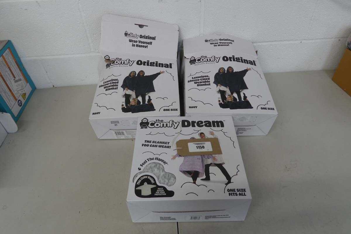 Lot 1150 - x3 boxed The Comfy Original Wearable Blankets.