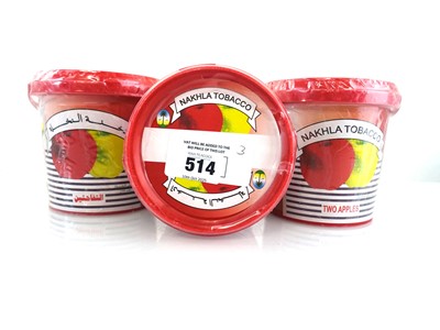 Lot 514 - 3 tubs of Nakhla Two Apples Hookah Tobacco...