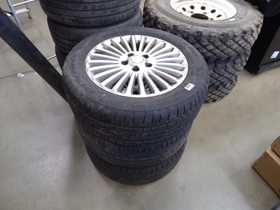 Lot 4075 - 3 16" alloy wheels with assorted tyres