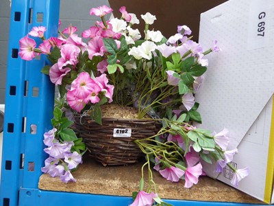 Lot 4102 - 2 artifical hanging baskets