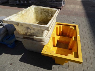 Lot 4197 - Approx. 3 heavy duty mixing bins and a yellow...