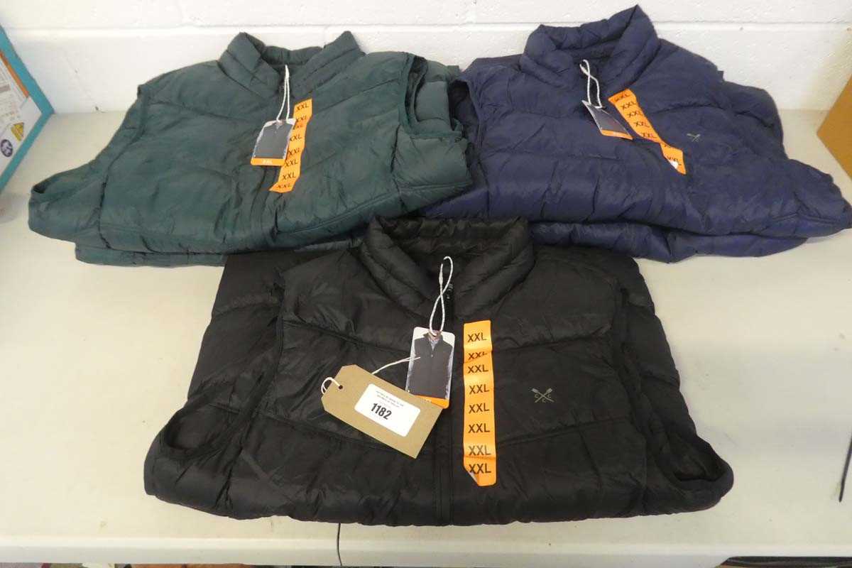 Lot 1182 - x5 men's Crew Clothing gilets.
