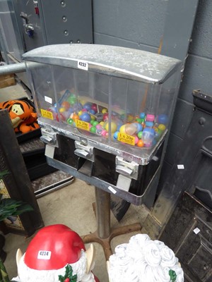 Lot 4232 - Triple section arcade vending machine with a...