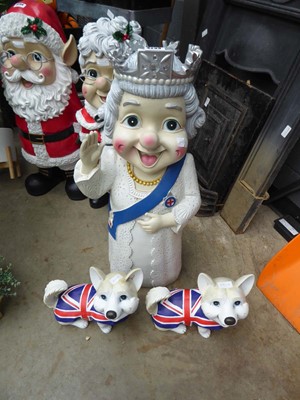 Lot 4233 - Large garden gnome ornaments of the Queen with...