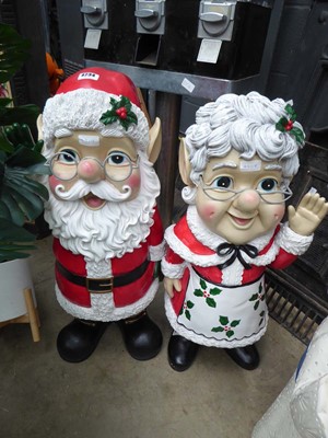 Lot 4234 - 2 large garden gnome ornaments of Father...