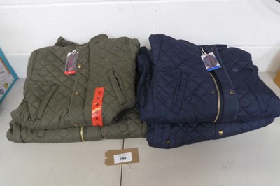 Lot 1189 - x4 men's quilted coats by Crew Clothing Co.