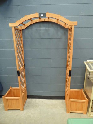 Lot 4282 - Timber garden arbor with 2 built in timber...