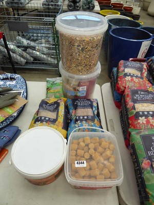 Lot 4344 - Qty of assorted bird food to include Suet To...