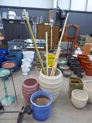 Lot 4308 - Country Garden blue glazed terracotta garden...