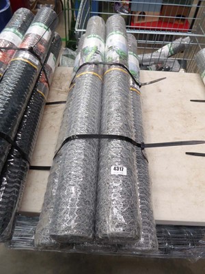 Lot 4317 - 5 rolls of galvanised hexagonal mesh