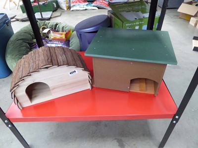 Lot 4326 - 2 assorted timber hedgehog houses