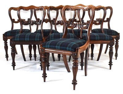 Lot 18 - A set of eight Victorian rosewood dining...